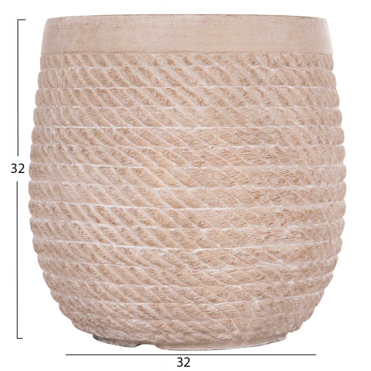 ΣΕΤ 4ΤΜΧ ΓΛΑΣΤΡΕΣ ΣΤΡΟΓΓΥΛΕΣ GARDENER HM4722 FIBERCLAY--IVORY CEMENT Φ54x54Υεκ