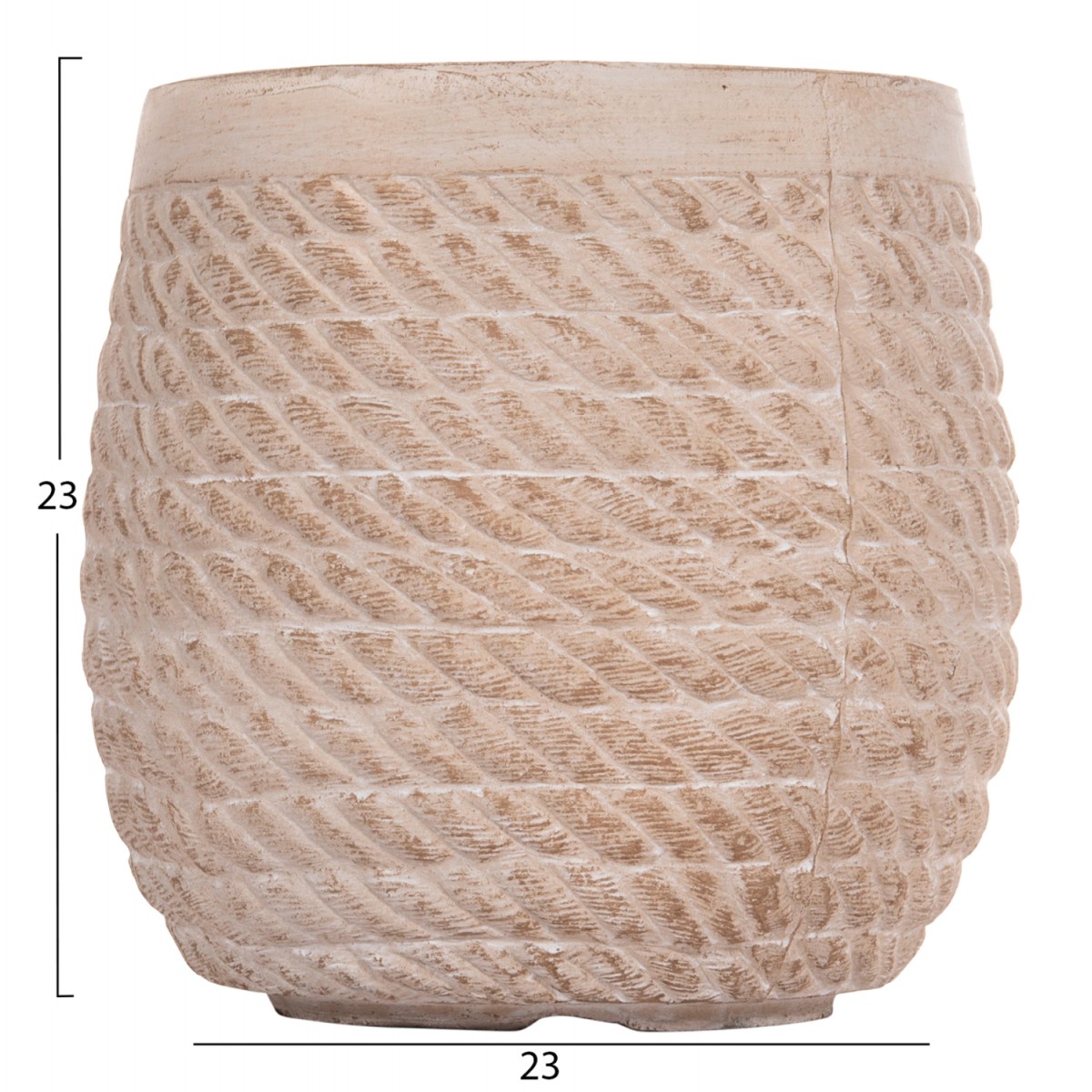 ΣΕΤ 4ΤΜΧ ΓΛΑΣΤΡΕΣ ΣΤΡΟΓΓΥΛΕΣ GARDENER HM4722 FIBERCLAY--IVORY CEMENT Φ54x54Υεκ