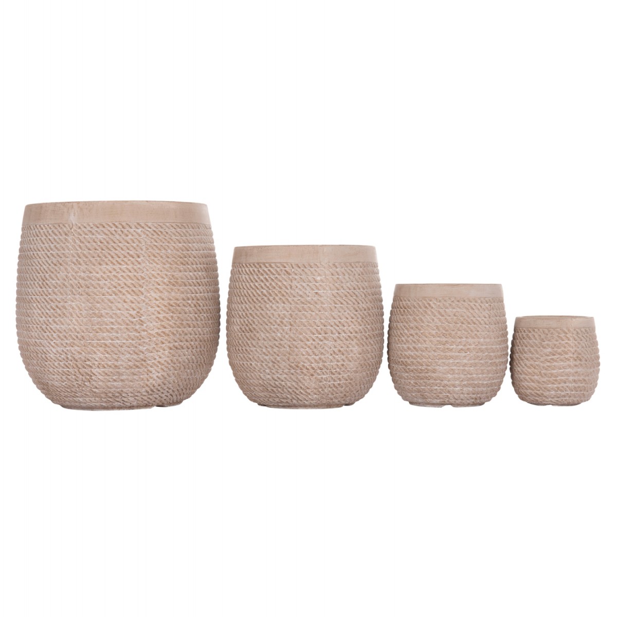 ΣΕΤ 4ΤΜΧ ΓΛΑΣΤΡΕΣ ΣΤΡΟΓΓΥΛΕΣ GARDENER HM4722 FIBERCLAY--IVORY CEMENT Φ54x54Υεκ