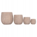 ΣΕΤ 4ΤΜΧ ΓΛΑΣΤΡΕΣ ΣΤΡΟΓΓΥΛΕΣ GARDENER HM4722 FIBERCLAY--IVORY CEMENT Φ54x54Υεκ