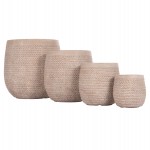 ΣΕΤ 4ΤΜΧ ΓΛΑΣΤΡΕΣ ΣΤΡΟΓΓΥΛΕΣ GARDENER HM4722 FIBERCLAY--IVORY CEMENT Φ54x54Υεκ