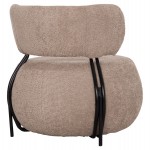 ΠΟΛΥΘΡΟΝΑ ΣΤΡΟΓΓΥΛΗ KARSEN HM9598.08 ΣΚΟΥΡΟ ΜΠΕΖ ΜΠΟΥΚΛΕ ΥΦΑΣΜΑ 79x82x74Υεκ.