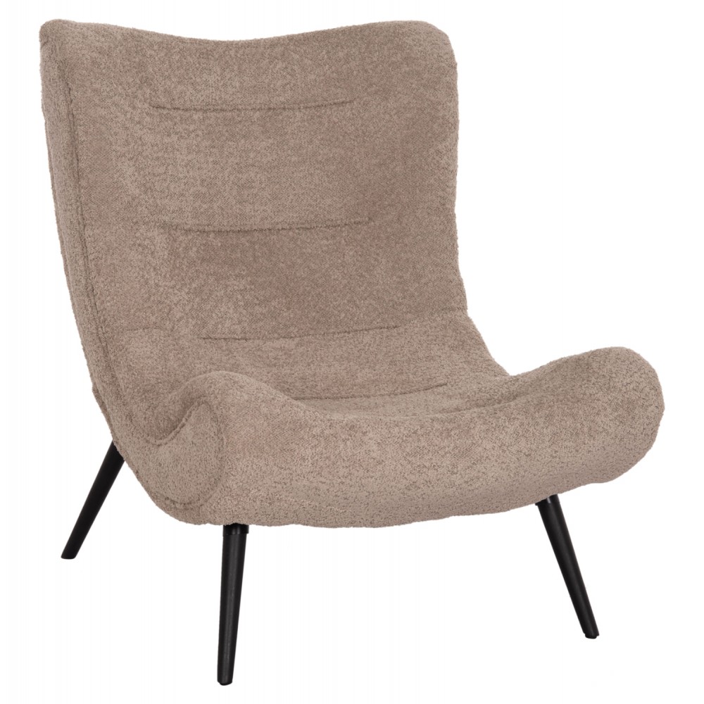 ΠΟΛΥΘΡΟΝΑ BRYM HM9605.08 ΣΚΟΥΡΟ ΜΠΕΖ ΜΠΟΥΚΛΕ ΥΦΑΣΜΑ-ΜΑΥΡΑ ΞΥΛΙΝΑ ΠΟΔΙΑ 80x95x95Υεκ.