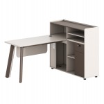 ΓΡΑΦΕΙΟ ΔΕΞΙΑ ΓΩΝΙΑ NEWLINE HM18275R ΜΕΛΑΜΙΝΗ ΕΚΡΟΥ--ΠΟΔΙΑ ΑΛΟΥΜΙΝΙΟΥ 160x120x105Υεκ