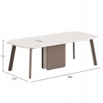 ΓΡΑΦΕΙΟ ΣΥΝΕΡΓΑΣΙΑΣ NEWLINE HM18278 ΜΕΛΑΜΙΝΗ ΚΡΕΜ-ΠΟΔΙΑ ΑΛΟΥΜΙΝΙΟΥ 240x110x75Υεκ