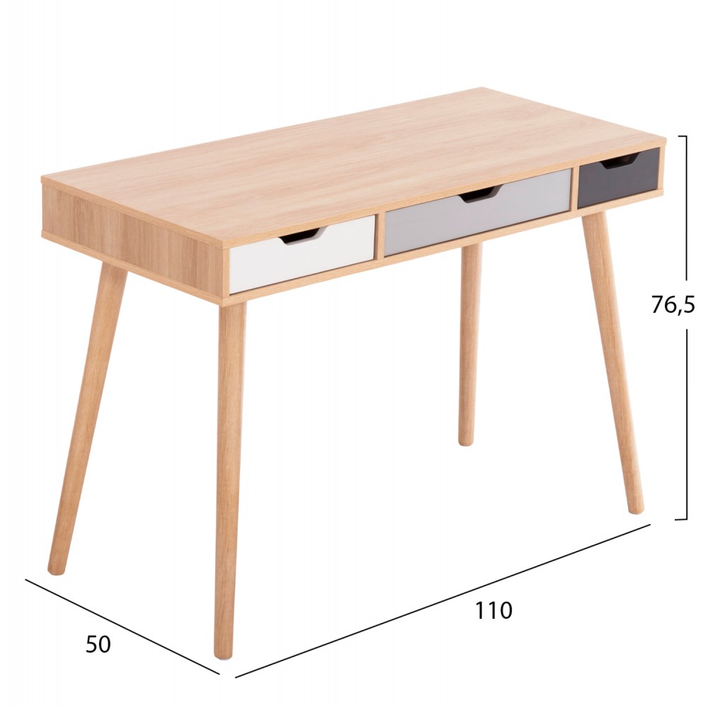 ΓΡΑΦΕΙΟ GAET HM18292 ΜΕΛΑΜΙΝΗ ΣΕ SONAMA-ΓΚΡΙ-ΛΕΥΚΟ-ΜΠΕΖ 110x50x76.5Υεκ.