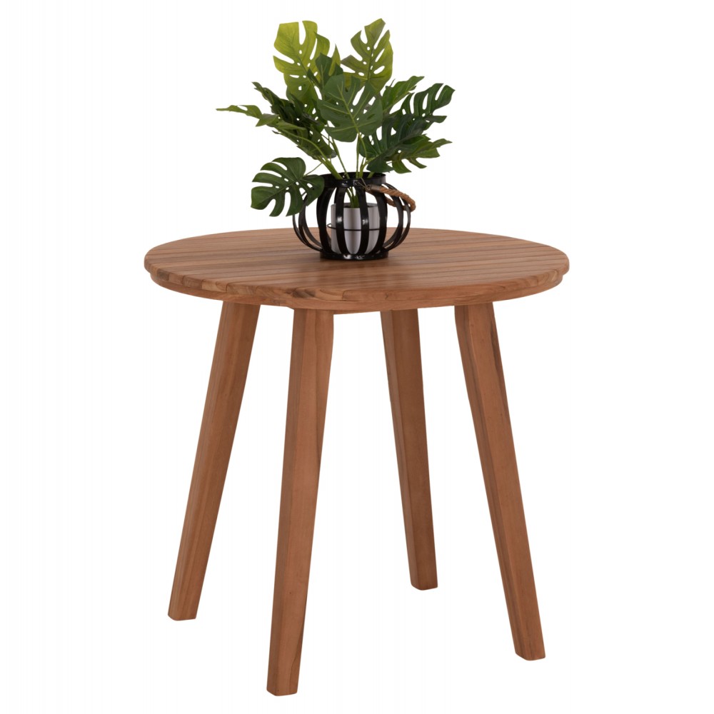 TΡΑΠΕΖΙ ΤΡΑΠΕΖΑΡΙΑΣ ΣΤΡΟΓΓΥΛΟ DANTE HM6379 ΞΥΛΟ TEAK Φ80x75Υεκ.