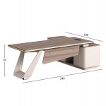 ΓΡΑΦΕΙΟ ΑΡΙΣΤΕΡΗ ΓΩΝΙΑ SUPERON HM2139L ΜΕΛΑΜΙΝΗ ΣΕ ΦΥΣΙΚΟ-ΜΠΕΖ--ΜΕΤΑΛ.ΠΟΔΙ 240x180x76Υεκ