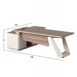 ΓΡΑΦΕΙΟ ΔΕΞΙΑ ΓΩΝΙΑ SUPERON HM2139R ΜΕΛΑΜΙΝΗ ΦΥΣΙΚΟ-ΜΠΕΖ--ΜΕΤΑΛ. ΠΟΔΙ 240x180x76Υ