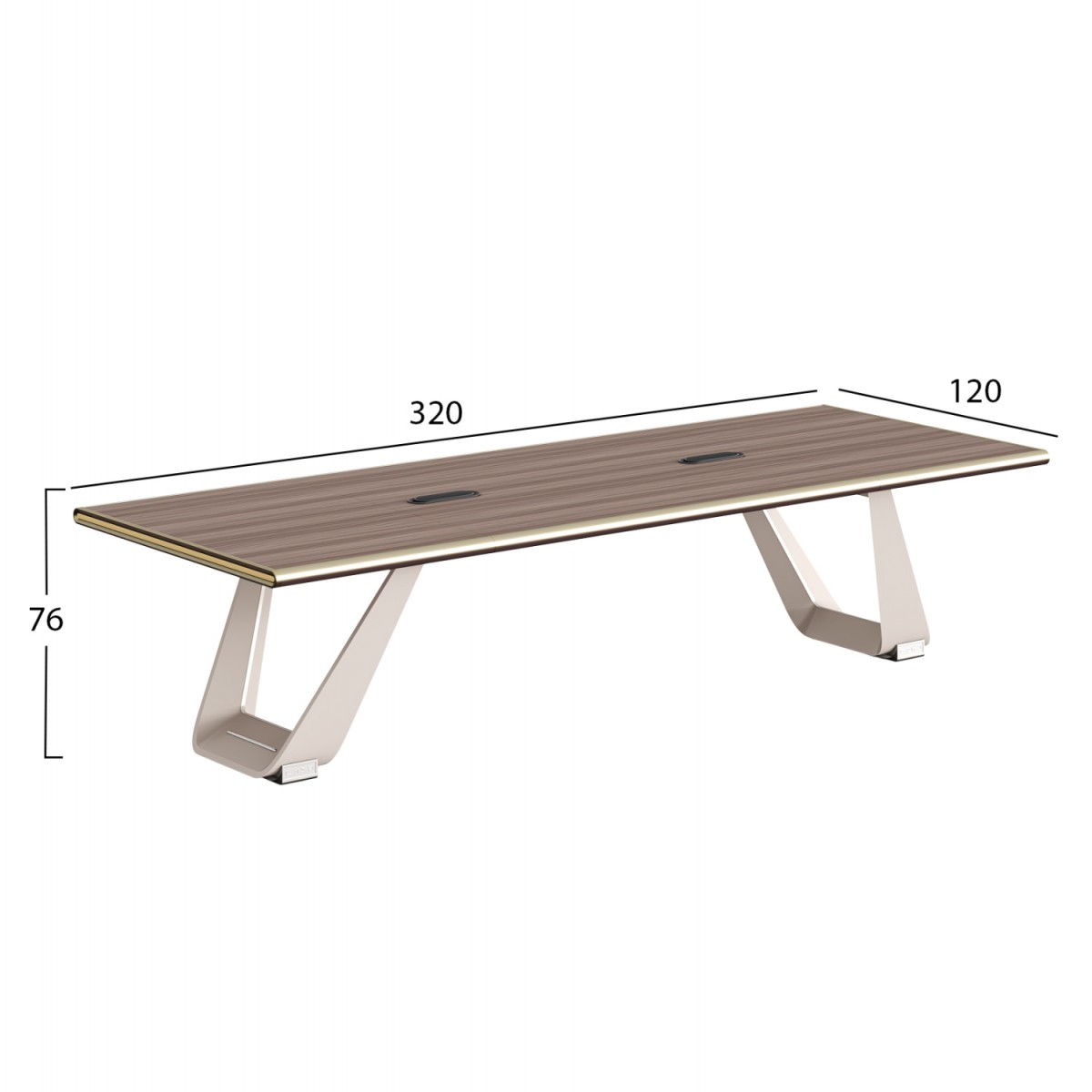 ΓΡΑΦΕΙΟ ΣΥΝΕΔΡΙΑΣΕΩΝ SUPERON HM2144 ΜΕΛΑΜΙΝΗ ΣΕ ΦΥΣΙΚΟ-ΜΕΤΑΛΛΟ ΜΠΕΖ 320x120x76Υεκ