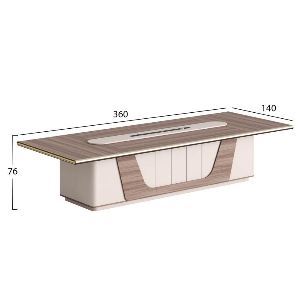 ΓΡΑΦΕΙΟ ΣΥΝΕΔΡΙΑΣΕΩΝ SUPERON HM2145 ΜΕΛΑΜΙΝΗ ΣΕ ΦΥΣΙΚΟ-ΜΠΕΖ 360x140x76Υεκ