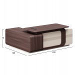 ΓΡΑΦΕΙΟ ΔΕΞΙΑ ΓΩΝΙΑ ΣΕΙΡΑ PRESIDENT HM2147R ΜΕΛΑΜΙΝΗ ΣΕ ΚΑΡΥΔΙ-ΜΠΕΖ 200x160x76Υεκ