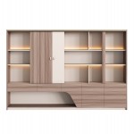 ΒΙΒΛΙΟΘΗΚΗ ΣΕΙΡΑ SUPERON HM2141 ΜΕΛΑΜΙΝΗ ΜΠΕΖ & ΦΥΣΙΚΟ--LED ΦΩΤΙΣΜΟΣ 300x40x200Υεκ