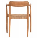 ΠΟΛΥΘΡΟΝΑ ΤΡΑΠΕΖΑΡΙΑΣ ROBBY HM18350 ΞΥΛΟ TEAK & ΣΧΟΙΝΙ VIRO ΦΥΣΙΚΟ 55x50x71Υεκ.