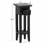 ΒΟΗΘΗΤΙΚΟ ΤΡΑΠΕΖΑΚΙ RAMU HM9484.02 ΑΠΟ ΜΑΟΝΙ ΞΥΛΟ ΜΑΥΡΟ ΜΕ ΣΥΡΤΑΡΑΚΙ 25x25x66,5Υεκ