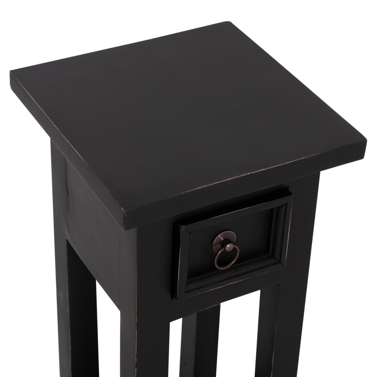 ΒΟΗΘΗΤΙΚΟ ΤΡΑΠΕΖΑΚΙ RAMU HM9484.02 ΑΠΟ ΜΑΟΝΙ ΞΥΛΟ ΜΑΥΡΟ ΜΕ ΣΥΡΤΑΡΑΚΙ 25x25x66,5Υεκ