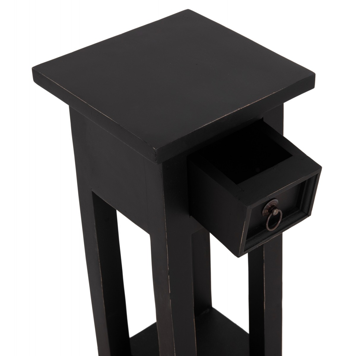 ΒΟΗΘΗΤΙΚΟ ΤΡΑΠΕΖΑΚΙ RAMU HM9484.02 ΑΠΟ ΜΑΟΝΙ ΞΥΛΟ ΜΑΥΡΟ ΜΕ ΣΥΡΤΑΡΑΚΙ 25x25x66,5Υεκ