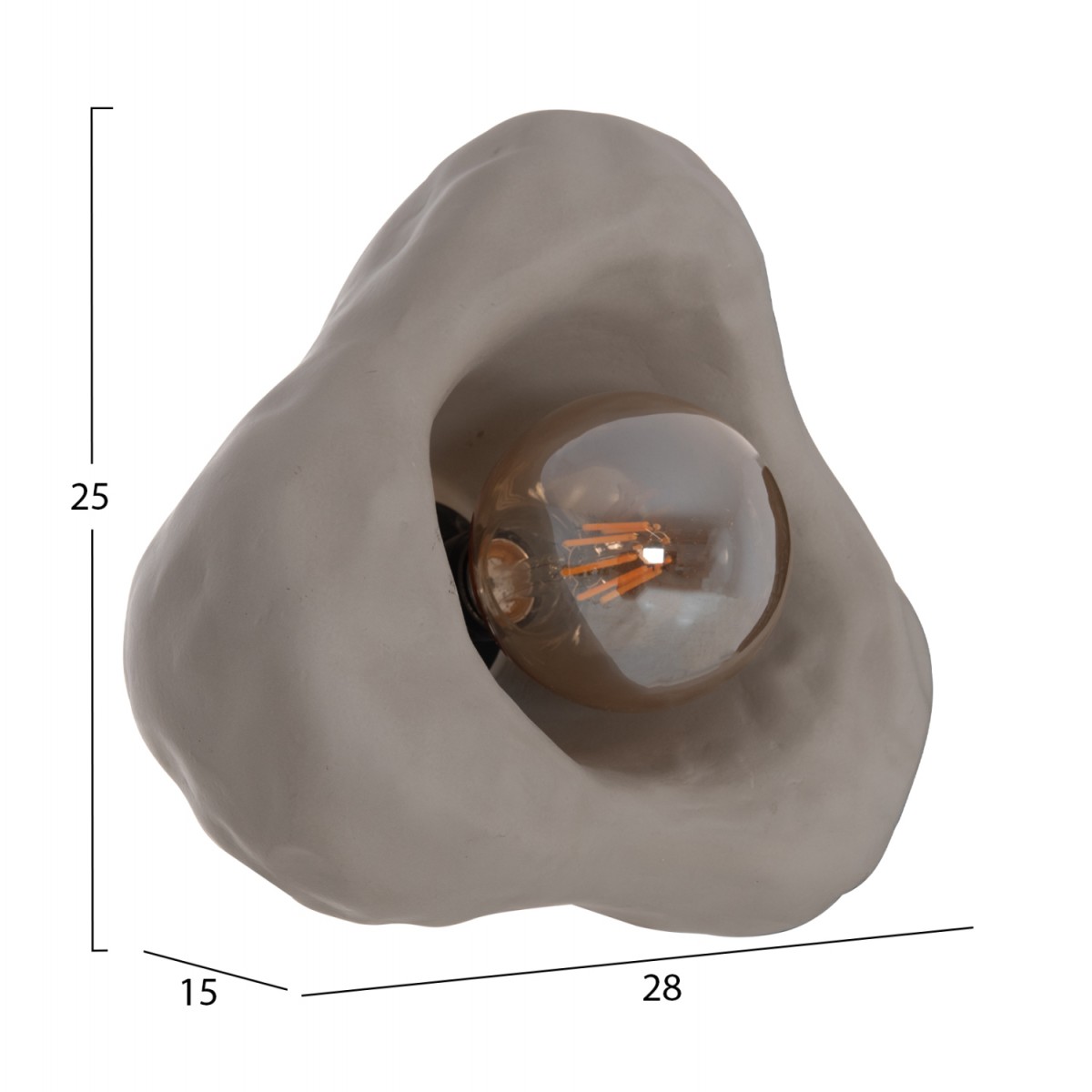 ΕΠΙΤΟΙΧΙΟ ΦΩΤΙΣΤΙΚΟ LUXON HM4701.03S FIBER CEMENT ΣΕ ΓΚΡΙ 28x15x25Υεκ.