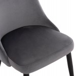 ΚΑΡΕΚΛΑ SERENITY HM8527.11 ΒΕΛΟΥΔΟ ΓΚΡΙ ΜΕ ΜΑΥΡΑ ΜΕΤΑΛΛΙΚΑ ΠΟΔΙΑ 51x54x83,5Υεκ.