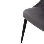 ΚΑΡΕΚΛΑ SERENITY HM8527.11 ΒΕΛΟΥΔΟ ΓΚΡΙ ΜΕ ΜΑΥΡΑ ΜΕΤΑΛΛΙΚΑ ΠΟΔΙΑ 51x54x83,5Υεκ.