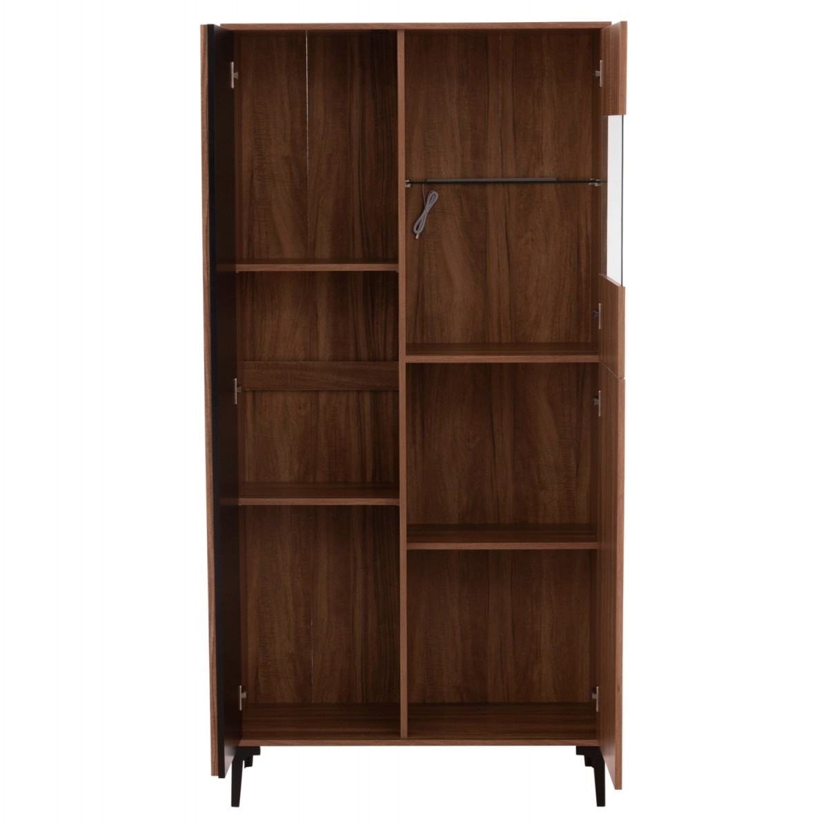 ΒΙΤΡΙΝΑ ΣΕΙΡΑ HARRY HM18011.01 ΜΕΛΑΜΙΝΗ ΦΥΣΙΚΟ ΞΥΛΟΥ-ΜΑΥΡΟ 90x40x185Υεκ.