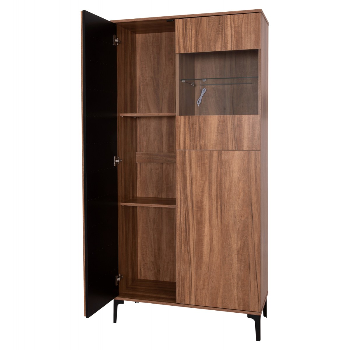 ΒΙΤΡΙΝΑ ΣΕΙΡΑ HARRY HM18011.01 ΜΕΛΑΜΙΝΗ ΦΥΣΙΚΟ ΞΥΛΟΥ-ΜΑΥΡΟ 90x40x185Υεκ.