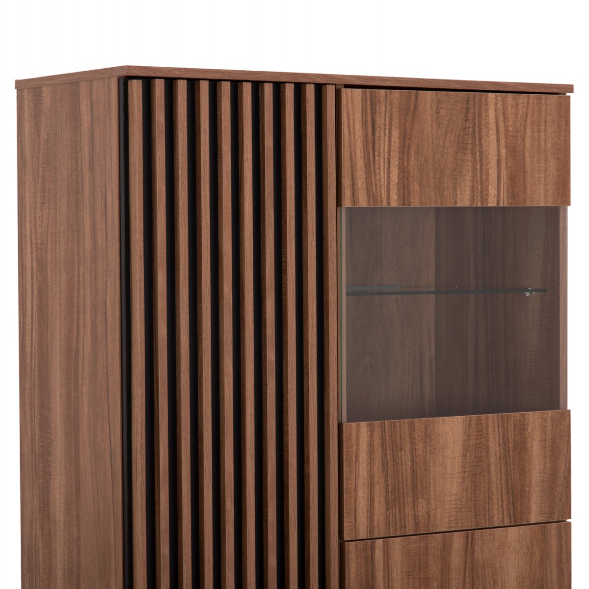 ΒΙΤΡΙΝΑ ΣΕΙΡΑ HARRY HM18011.01 ΜΕΛΑΜΙΝΗ ΦΥΣΙΚΟ ΞΥΛΟΥ-ΜΑΥΡΟ 90x40x185Υεκ.