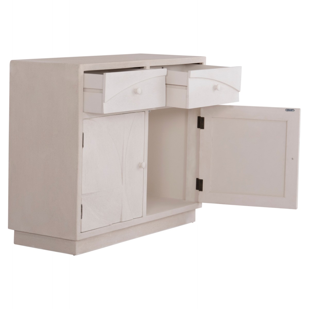 ΜΠΟΥΦΕΣ ΣΕΙΡΑ SANTORINI HM18046 MDF ΣΕ ΥΠΟΛΕΥΚΟ ΧΡΩΜΑ-2 ΣΥΡΤΑΡΙΑ & 2 ΠΟΡΤΕΣ 107x38x82,5Υεκ.