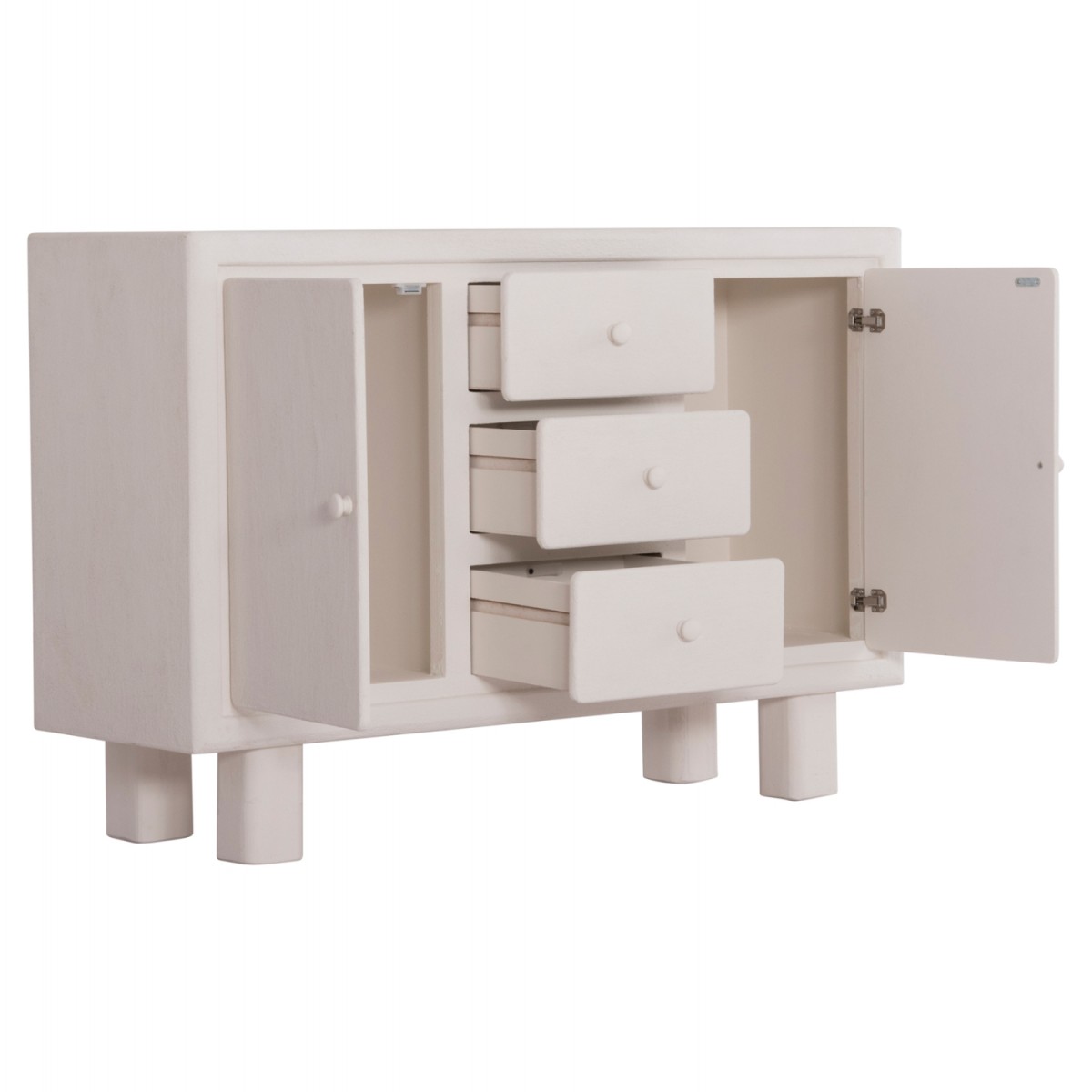 ΜΠΟΥΦΕΣ ΣΕΙΡΑ SANTORINI HM18048 MDF ΣΕ ΥΠΟΛΕΥΚΟ ΧΡΩΜΑ-3 ΣΥΡΤΑΡΙΑ & 2 ΠΟΡΤΕΣ 120x38x80Υεκ.