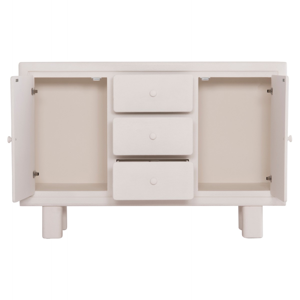 ΜΠΟΥΦΕΣ ΣΕΙΡΑ SANTORINI HM18048 MDF ΣΕ ΥΠΟΛΕΥΚΟ ΧΡΩΜΑ-3 ΣΥΡΤΑΡΙΑ & 2 ΠΟΡΤΕΣ 120x38x80Υεκ.