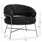 ΠΟΛΥΘΡΟΝΑ TRUDI HM8639.34 ΑΠΟ ΜΠΟΥΚΛΕ ΜΑΥΡΟ ΜΕ ΑΣΗΜΙ  ΣΚΕΛΕΤΟ 84x79x76Υ εκ.