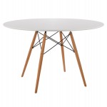 ΤΡΑΠΕΖΙ MINIMAL ΣΤΡΟΓΓΥΛΟ HM8454.01 MDF ΣΕ ΛΕΥΚΟ-ΠΟΔΙΑ ΟΞΙΑΣ ΣΕ ΦΥΣΙΚΟ Φ120Χ75Υεκ.