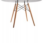 ΤΡΑΠΕΖΙ MINIMAL ΣΤΡΟΓΓΥΛΟ HM8454.01 MDF ΣΕ ΛΕΥΚΟ-ΠΟΔΙΑ ΟΞΙΑΣ ΣΕ ΦΥΣΙΚΟ Φ120Χ75Υεκ.