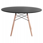 ΤΡΑΠΕΖΙ MINIMAL ΣΤΡΟΓΓΥΛΟ HM8454.02 MDF ΣΕ ΜΑΥΡΟ-ΠΟΔΙΑ ΟΞΙΑΣ ΣΕ ΦΥΣΙΚΟ Φ120Χ74Υεκ.