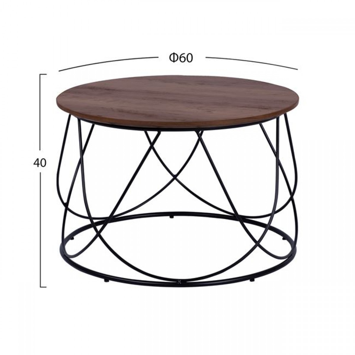 ΤΡΑΠΕΖΙ ΣΑΛΟΝΙΟΥ OTIS ΣΤΡΟΓΓΥΛΟ MDF ΕΠΙΦΑΝΕΙΑ ΜΕ ΜΕΤΑΛΛΙΚΗ ΒΑΣΗ Φ60x40Υεκ.HM8604