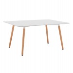 ΤΡΑΠΕΖΙ HM8697.01 MINIMAL, ΛΕΥΚΟ MDF, ΞΥΛΙΝΑ ΠΟΔΙΑ ΟΞΙΑ,160Χ90X74,5Υ εκ