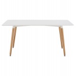 ΤΡΑΠΕΖΙ HM8697.01 MINIMAL, ΛΕΥΚΟ MDF, ΞΥΛΙΝΑ ΠΟΔΙΑ ΟΞΙΑ,160Χ90X74,5Υ εκ