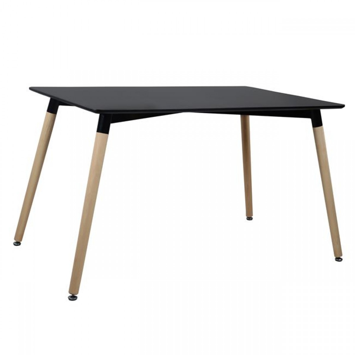 ΤΡΑΠΕΖΙ HM8697.02 MINIMAL, μαύρο MDF, ξύλινα πόδια οξιά, 160Χ90X74Υεκ.