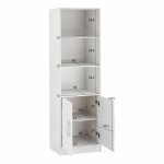 ΒΙΒΛΙΟΘΗΚΗ ΜΕΛΑΜΙΝΗΣ ENSLEY HM2027.05 ΣΕ ΛΕΥΚΗ ΑΠΟΧΡΩΣΗ 60x30x180 εκ.