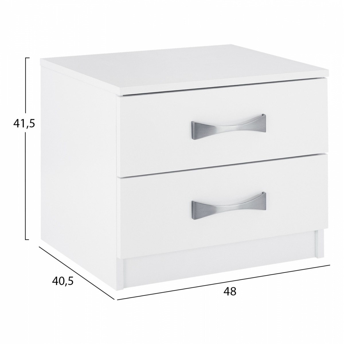 ΚΟΜΟΔΙΝΟ ΜΕ 2 ΣΥΡΤΑΡΙΑ ASHLYN ΚΑΙ ΑΣΗΜΙ ΧΕΡΟΥΛΙ HM2235.05 ΛΕΥΚΟ 48x40,5x41,5Y εκ.