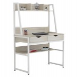 ΓΡΑΦΕΙΟ ΜΕ ΒΙΒΛΙΟΘΗΚΗ TANAYA HM2390.13 ΜΕΛΑΜΙΝΗ SONAMA-ΛΕΥΚΟΣ ΜΕΤΑΛΛO 100x48x139Y