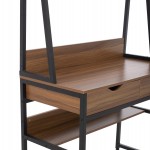 ΓΡΑΦΕΙΟ ΜΕ ΒΙΒΛΙΟΘΗΚΗ TANAYA HM2390.12 ΜΕΛΑΜΙΝΗ ΚΑΡΥΔΙ-ΜΑΥΡΟΣ ΜΕΤΑΛΛ.ΣΚΕΛΕΤΟΣ 100x48x139Y