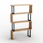 ΒΙΒΛΙΟΘΗΚΗ INGRID ΚΑΡΥΔΙ ΜΕ ΜΑΥΡΟ ΣΚΕΛΕΤΟ HM8867.01 80x22x128 εκ.