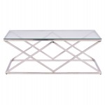 ΤΡΑΠΕΖΙ ΣΑΛΟΝΙΟΥ HOLLAND HM8624.01 ΜΕ ΓΥΑΛΙ ΚΑΙ ΒΑΣΗ ΧΡΩΜΙΟΥ 120X60Χ45 EK.