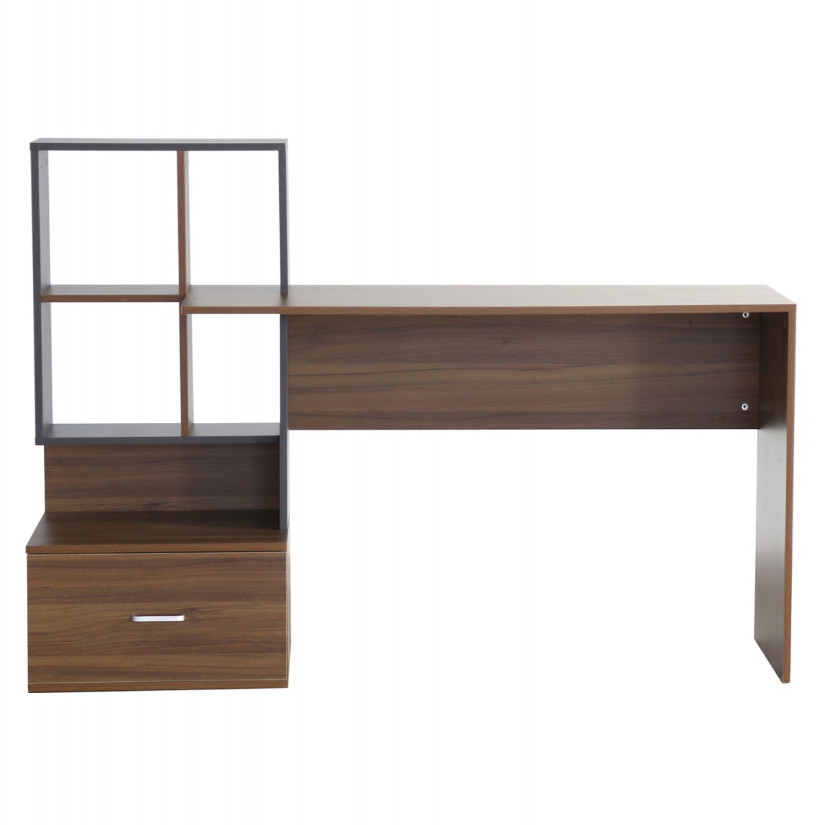 ΓΡΑΦΕΙΟ ΜΕΛΑΜΙΝΗΣ ΜΕ ΒΙΒΛΙΟΘΗΚΗ SYNDYA HM8993.01 ΚΑΡΥΔΙ -ΓΚΡΙ 149x48x105Yεκ.