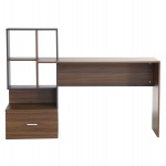 ΓΡΑΦΕΙΟ ΜΕΛΑΜΙΝΗΣ ΜΕ ΒΙΒΛΙΟΘΗΚΗ SYNDYA HM8993.01 ΚΑΡΥΔΙ -ΓΚΡΙ 149x48x105Yεκ.