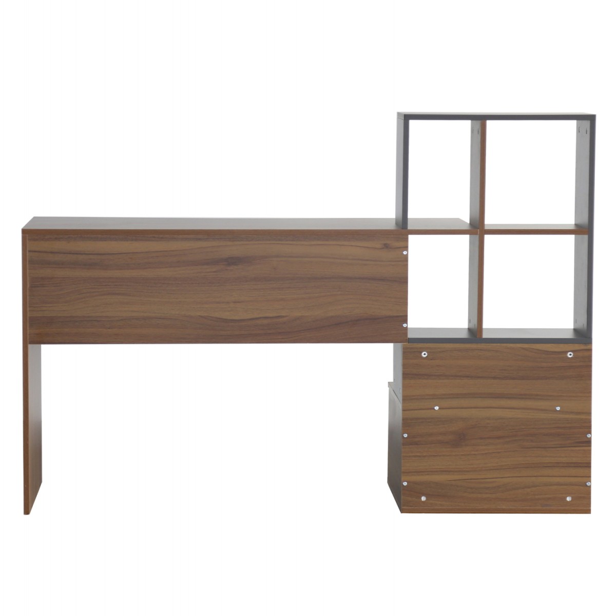 ΓΡΑΦΕΙΟ ΜΕΛΑΜΙΝΗΣ ΜΕ ΒΙΒΛΙΟΘΗΚΗ SYNDYA HM8993.01 ΚΑΡΥΔΙ -ΓΚΡΙ 149x48x105Yεκ.