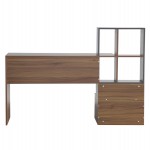 ΓΡΑΦΕΙΟ ΜΕΛΑΜΙΝΗΣ ΜΕ ΒΙΒΛΙΟΘΗΚΗ SYNDYA HM8993.01 ΚΑΡΥΔΙ -ΓΚΡΙ 149x48x105Yεκ.