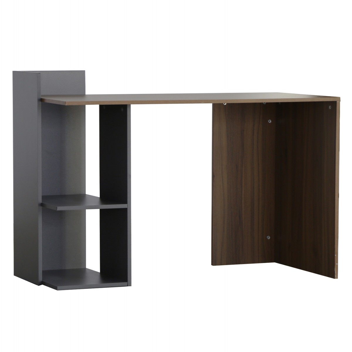 ΓΡΑΦΕΙΟ ΜΕΛΑΜΙΝΗΣ ΜΕ ΡΑΦΙΑ SYNDYA HM8994.01 ΚΑΡΥΔΙ- ΓΚΡΙ 112x55x85Y εκ.