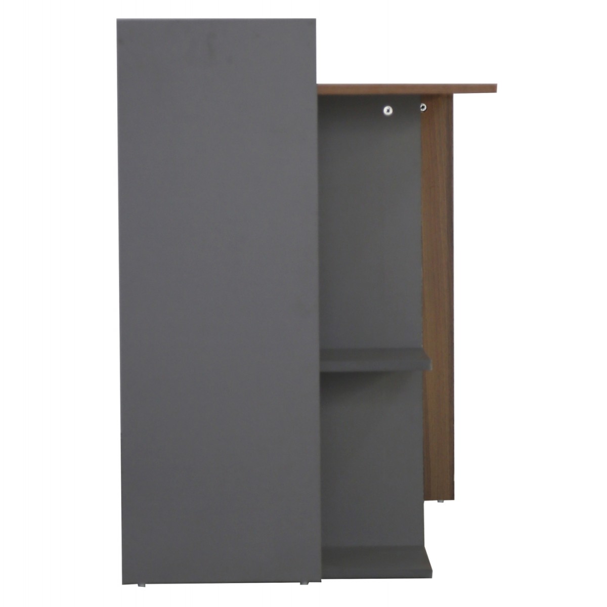 ΓΡΑΦΕΙΟ ΜΕΛΑΜΙΝΗΣ ΜΕ ΡΑΦΙΑ SYNDYA HM8994.01 ΚΑΡΥΔΙ- ΓΚΡΙ 112x55x85Y εκ.